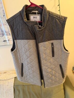 BKE Mens Quilted Two-Tone Gray Vest